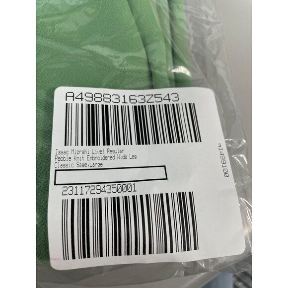 Isaac Mizrahi Live Reg Pebble Knit Wide Leg Crop Womens Large Classic Sage NEW - Picture 2 of 8